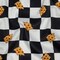 1 Yard Black White and Yellow Pizza Check Mercerized Organic Egyptian Cotton Shirting Fun Fabric